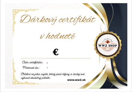 darčekový poukaz na tovar rôzne hodnoty